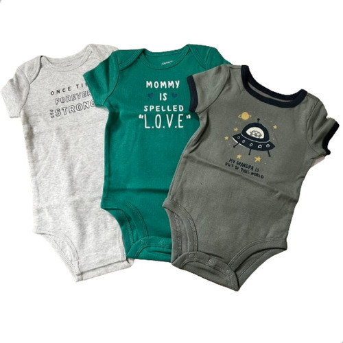 Kit 3 Body Carters - bebes 6 meses