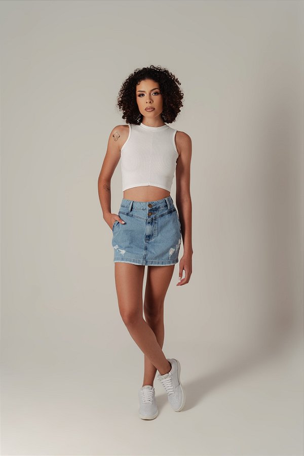 Mini Saia Entrance Margô Jeans Feminina
