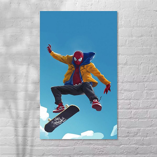 Pôster Auto-Colante Homem aranha Skatista 68x52 cm