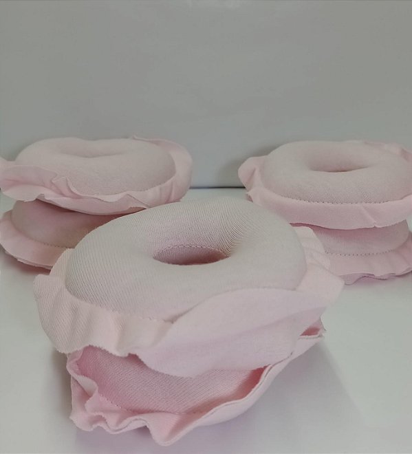 Par de Rosquinhas de Amamentação em Malha Rosa