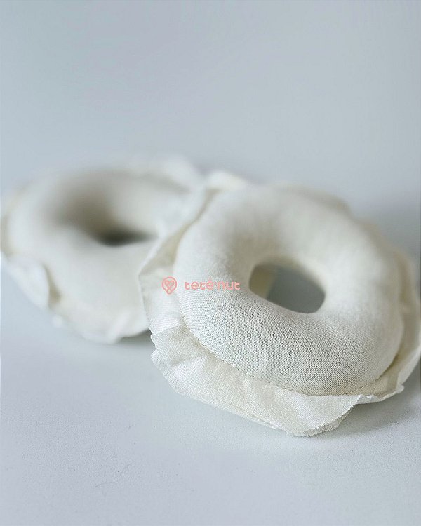 Par de Rosquinhas de Amamentação em Malha Marfim