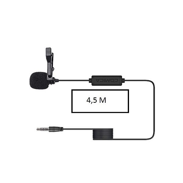 Microfone Lapela - Smart /Câmera P2 4,5m - V01SP -  COMICA