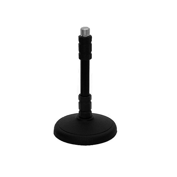 Pedestal Microfone de Mesa Tubo Fixo PS1 Pequeno Preto VISÃO