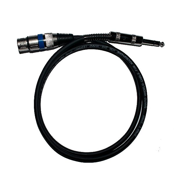 Cabo Microfone Linha Bronze XLR Fêmea x P10 1m - Kalifa Cables