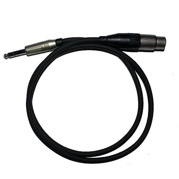 Cabo Microfone Linha Ouro XLR Fêmea x P10 1m - Kalifa Cables
