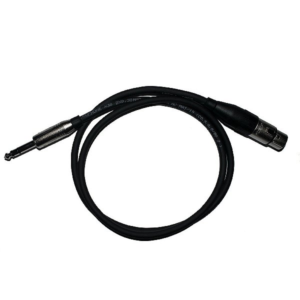 Cabo Microfone Linha Prata XLR Fêmea x P10 5m - Kalifa Cables