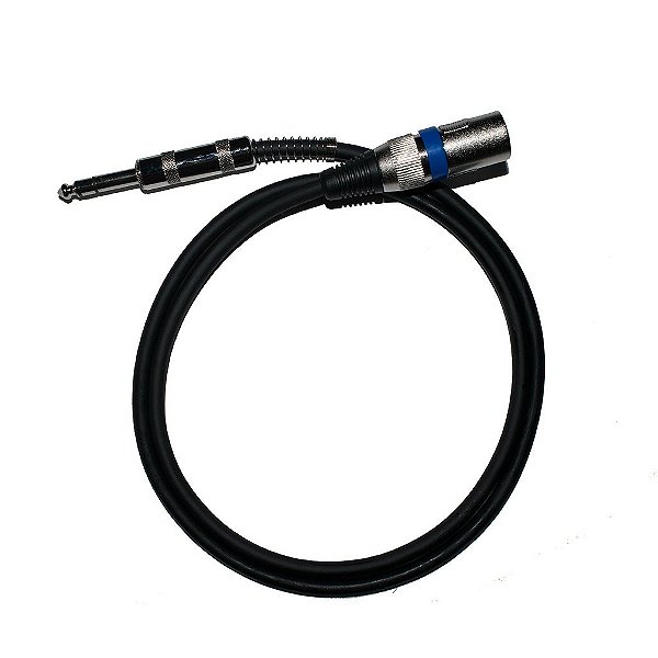 Cabo Microfone Linha Bronze XLR Macho x P10 1m - Kalifa Cables