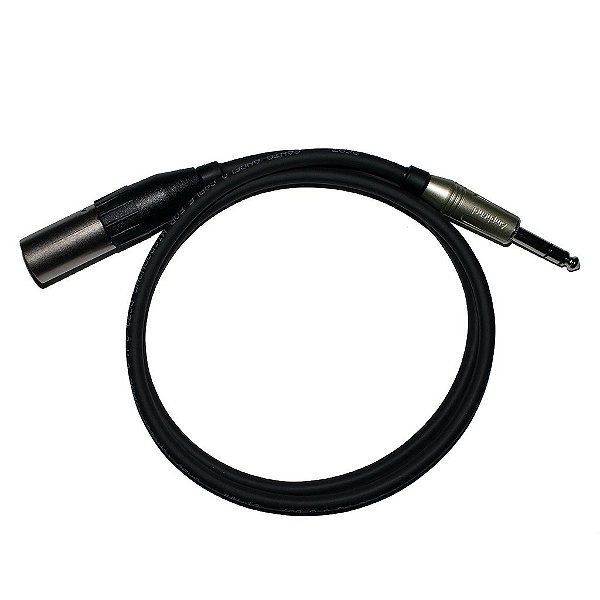 Cabo Microfone Linha Ouro XLR Macho x P10 1m - Kalifa Cables