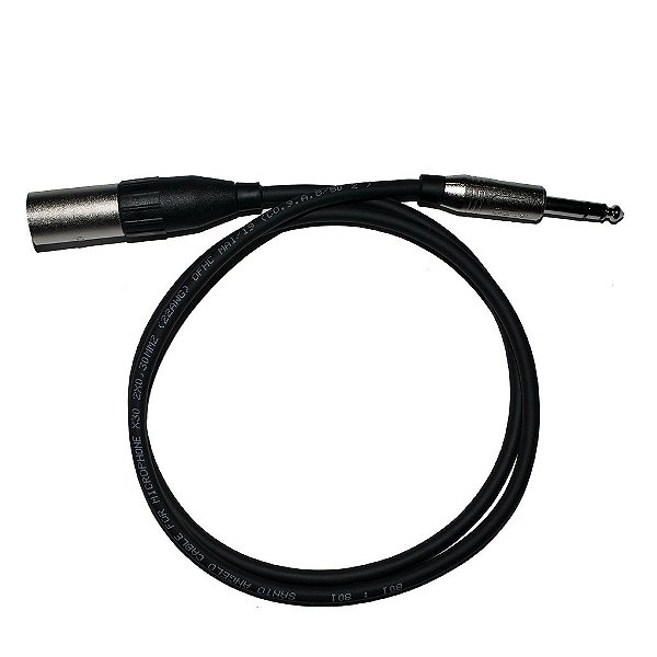 Cabo Microfone Linha Prata XLR Macho x P10 10m - Kalifa Cables