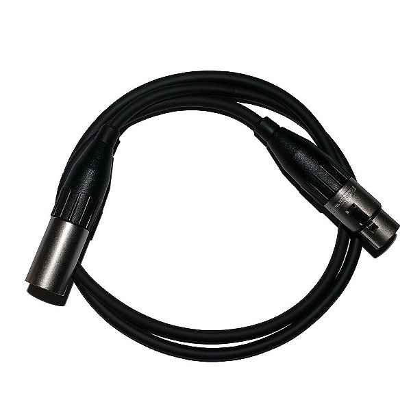 Cabo Microfone Linha Ouro XLR Macho x XLR Fêmea 1m - Kalifa Cables