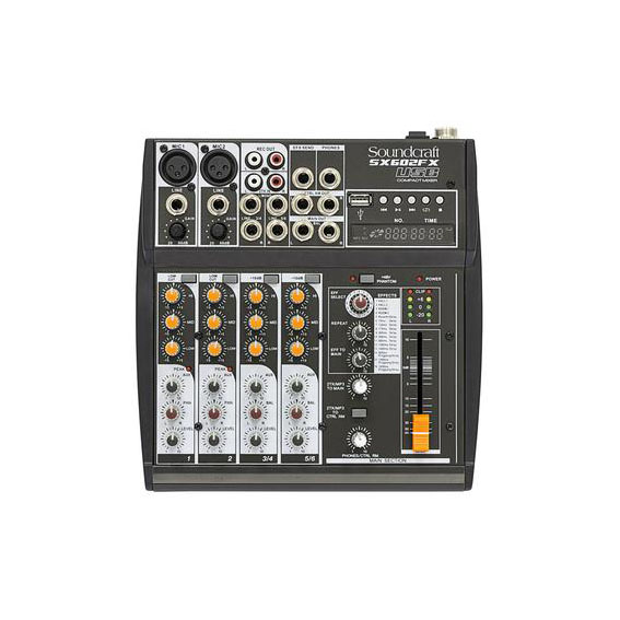 Mesa de Som SX602 FX-USB - 6 Canais Analógica - SOUNDCRAFT