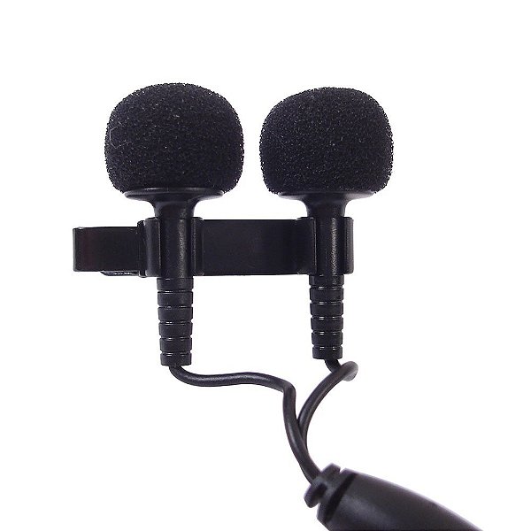 Microfone Profissional Duplo  YOGA EM-6 de Lapela com fio - CSR