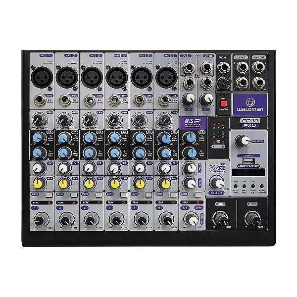 Mesa de Som Premium Clear Pod CP-10FXU 10 Canais - WALDMAN