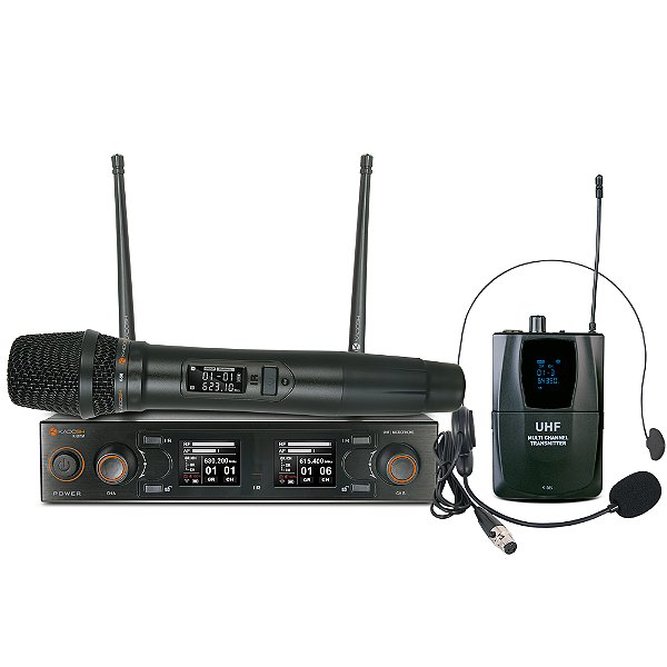 Sistema de Microfone sem Fio Vocal e Headset K-502C - KADOSH