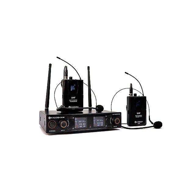 Sistema de Microfone sem Fio Duplo Head Set K-502HH - KADOSH