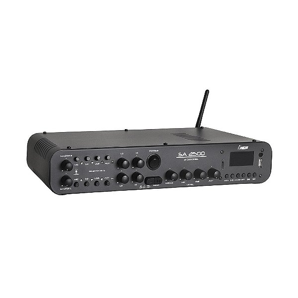 Amplificador de Som Ambiente SA 2500 com 2 canais USB/ FM Bluetooth -NCA