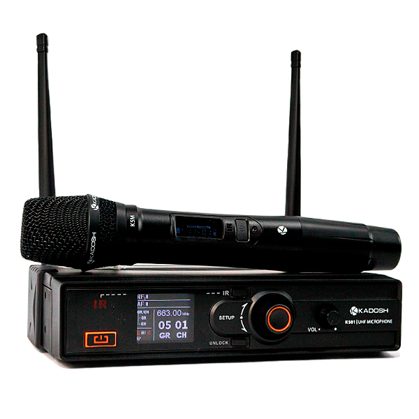 Microfone de Mão Sem Fio Kadosh K-501M Dinâmico