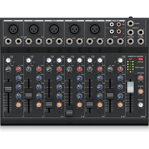 Mesa Mixer Analógico Behringer XENYX 1003B 10 Entradas 5 Preamps Preto