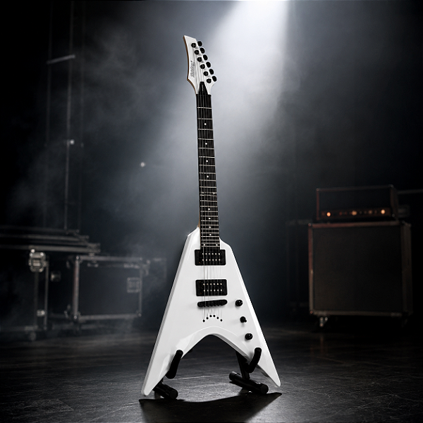 Guitarra Strinberg Flying V FVS450 PW Pearl White com Bag