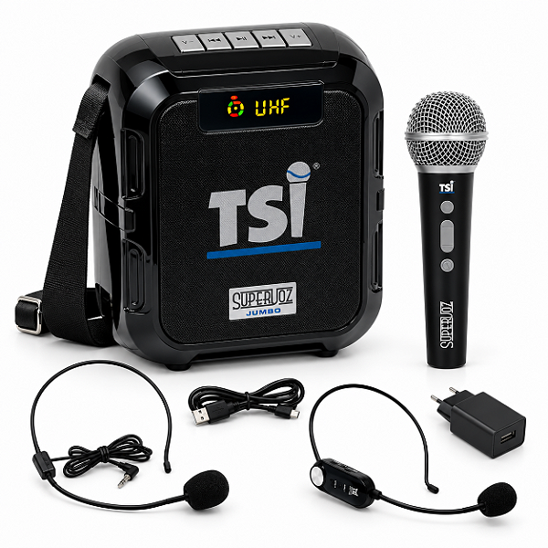 Amplificador De Voz TSI SV30 Jumbo 30W UHF Sem Fio USB