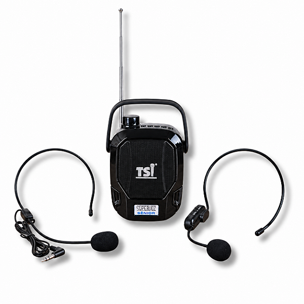 Amplificador de Voz TSI SV-18 Supervoz Sênior 18W Bluetooth UHF 12 Canais USB SD FM Headset