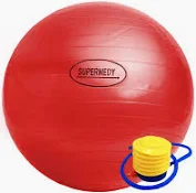 Bola para Ginástica Bomba Inflável  SUPERMEDY - 45cm - Cor: Vermelha