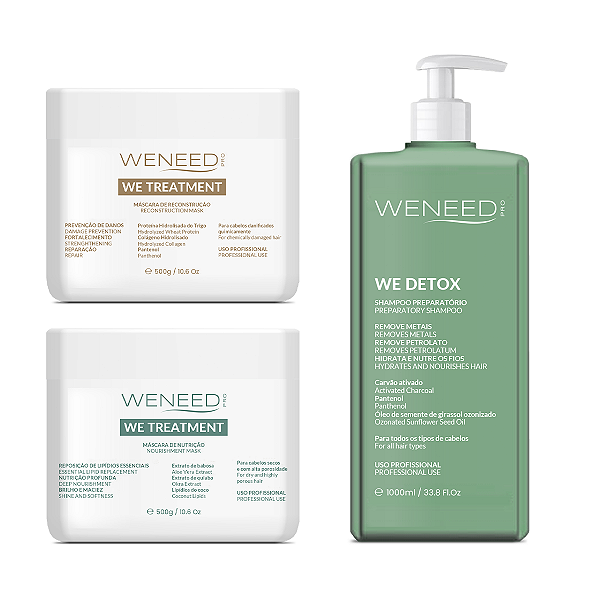 Kit Pré Química (Shampoo We Detox + 2 Máscaras We Treatment)