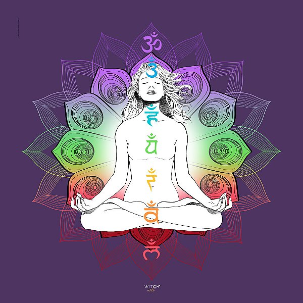 Pano de Parede Witcharts 7 Chakras Roxo