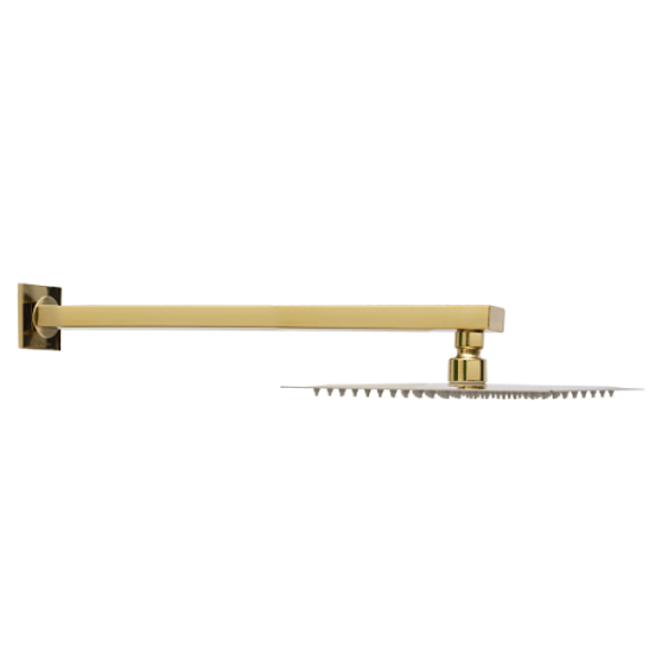 DUCHA ARTICULADA GOLD QUADRADA INOX TUBO LONGO PEVILON