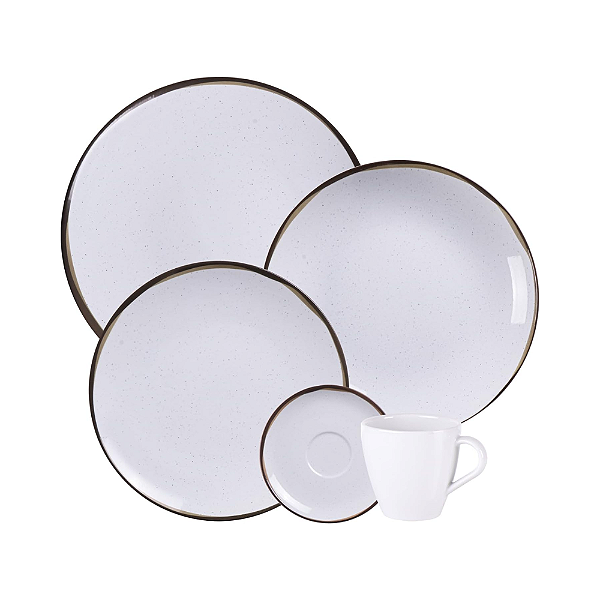 APARELHO DE JANTAR TRAMONTINA CANYON EM PORCELANA DECORADA 20 PEÇAS
