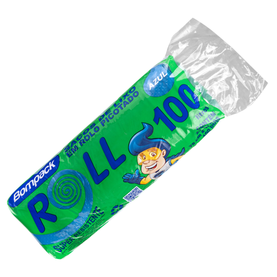Saco de Lixo Bompack 100L Roll Azul 20Un