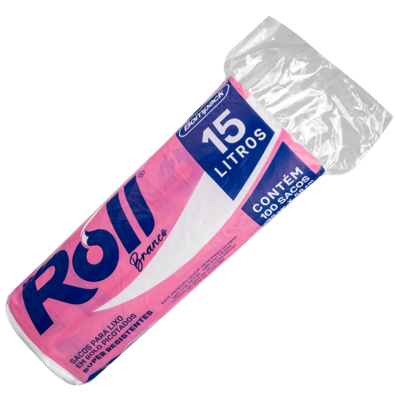 Saco de Lixo Bompack 15L Roll Branco