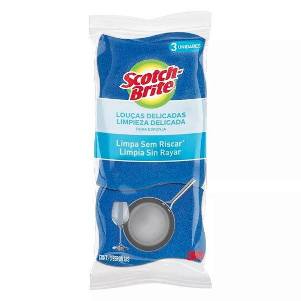 Esponja Scotch-Brite Louças Delicadas Azul