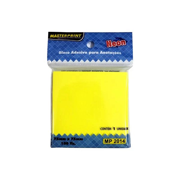 Bloco Adesivo Masterprint Amarelo Neon