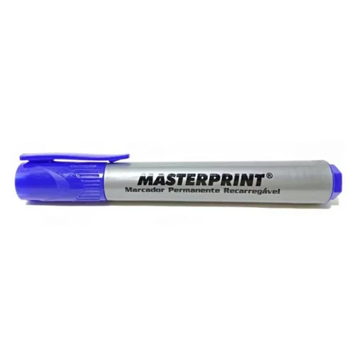 Marcador Permanente Recarregável Azul Masterprint