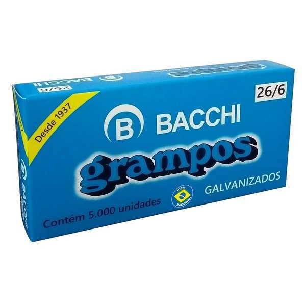 Grampo Galvanizado 26/6 5.000 UN Bacchi