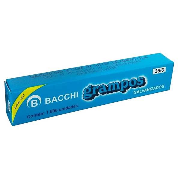 Grampo Galvanizado 26/6 1.000 UN Bacchi