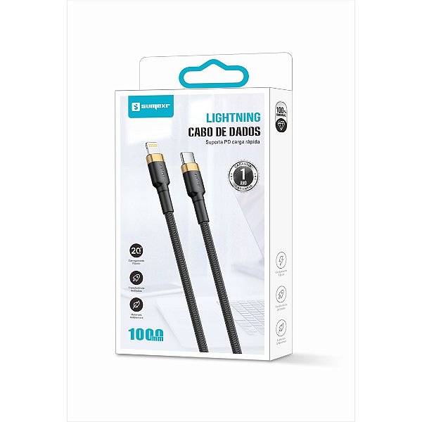 Cabo Para Carregamento E Transferência De Dados Lightning Para USB-C SX-B116-CL Sumexr