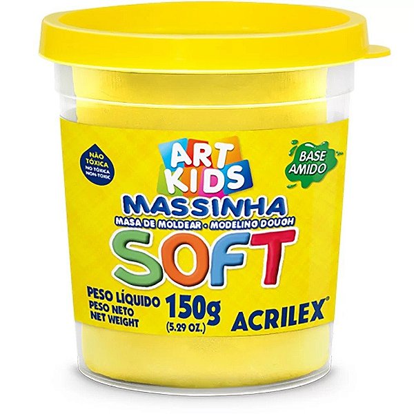 Massinha de Modelar Soft Amarelo Limão 150g Acrilex