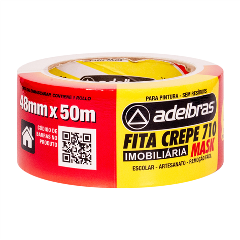 Fita Mask Crepe 710 48mm x 50m Adelbras