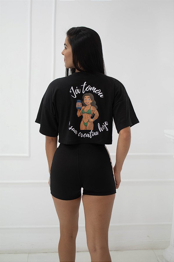Camiseta Cropped Over (Preto)