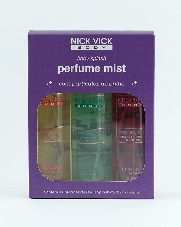 Kit Perfume Mist Body Splash Nick Vick Body (3 fragrâncias)