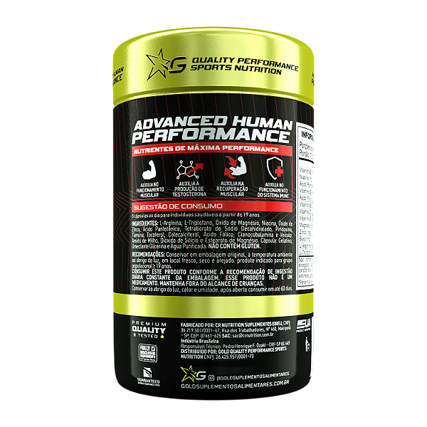 Test Gold - Testo Booster 90 cápsulas - Gold Nutrition