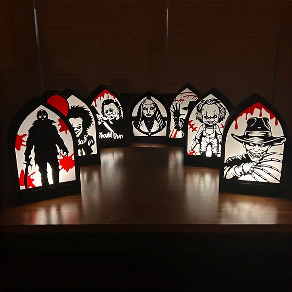 Kit 7 Luminárias coleção Terror