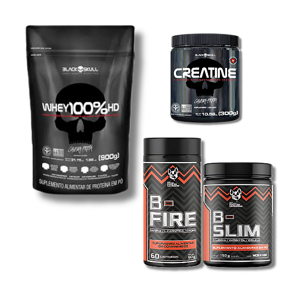 KIT PAMPA - KIT EMAGRECEDOR FOGO NO CACHORRO(B-FIRE + B-SLIM + CREATINA 300G + WHEY 900G) - 13 NUTRITION #DESCONTO
