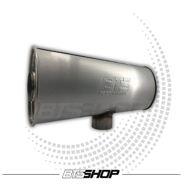 Abafador BTS Performance Em Aço Inox 430 Escovado Oval 500mm 3,0" Pol 1 Entrada e 2 Saídas