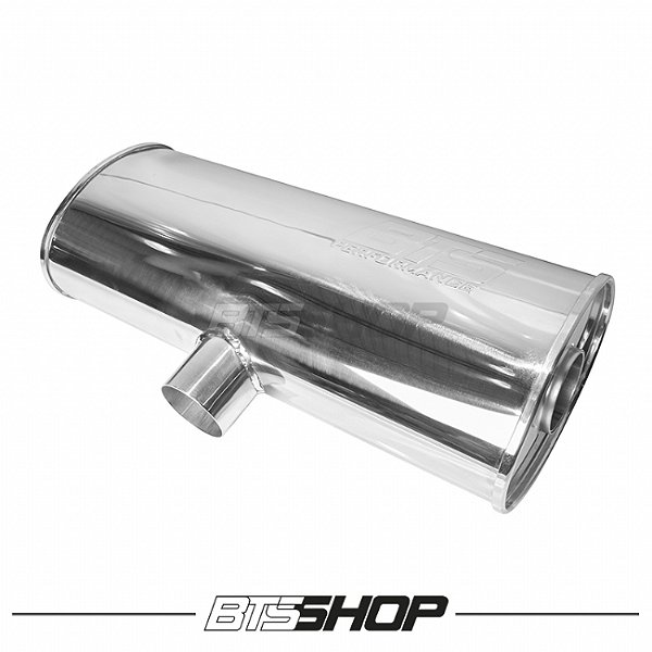 Abafador em aço inox 304 - Modelo Oval 500mm com entrada central e duas saídas 2.1/2"