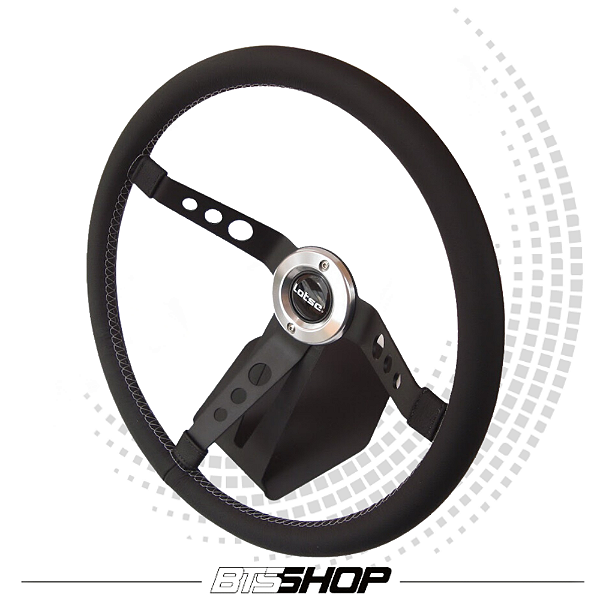 Volante Lotse Big Block Black Revestido Em Couro