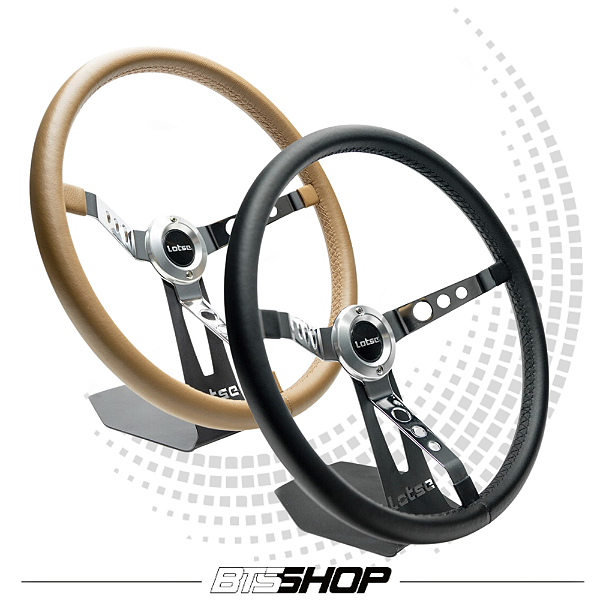 Volante Big Block Lotse Couro Preto/Marrom Haste Prata