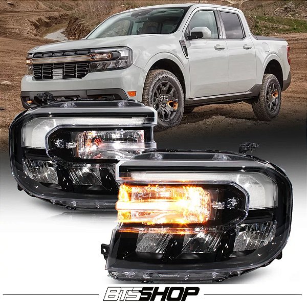 Par Farol Mascara Negra Ford Maverick FX4 2021+ Tremor